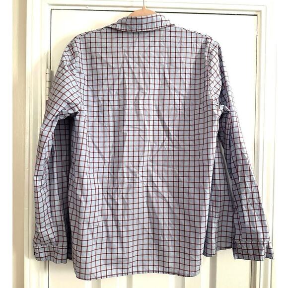 PAUL & JOE Sister Blue Maroon Windowpane Plaid Hi-Low Top Blouse - Sz XL - Picture 4 of 5